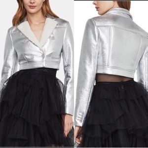 BCBGMAZAXRIA Mettalic Crop Jacket Size L.